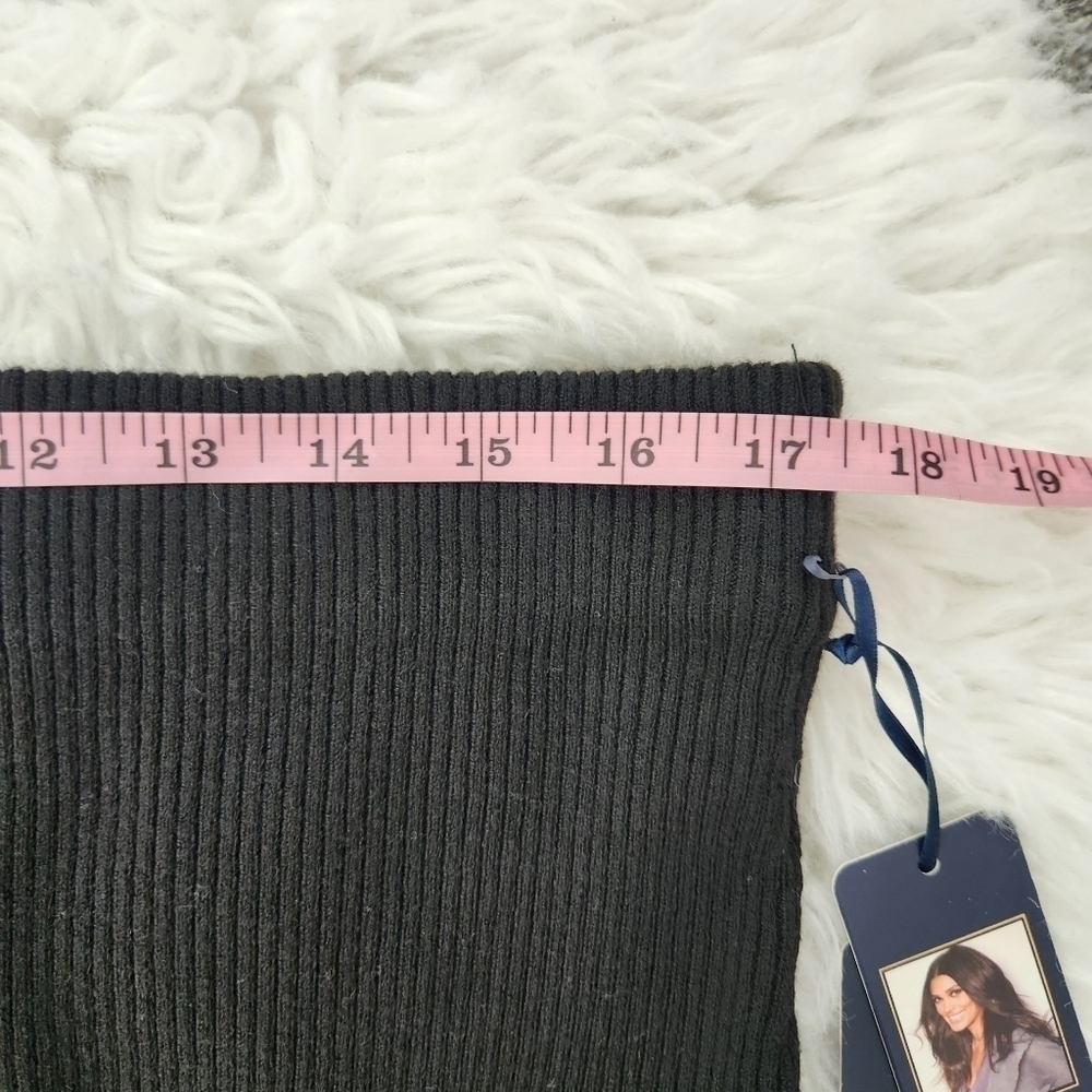 Rachel Zoe Black Ribbed Sweater Midi Skirt. Size XL. New. - Picture 5 of 8